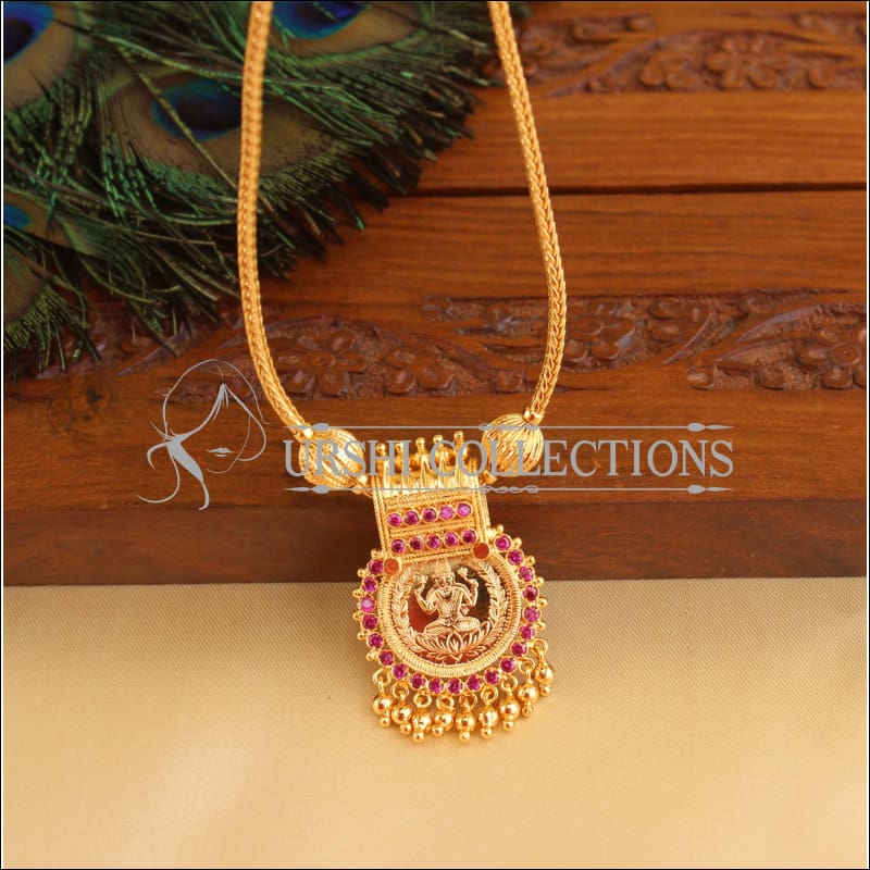 Kerala Traditional Lakshmi gold plated temple necklace M942 - Necklace Set