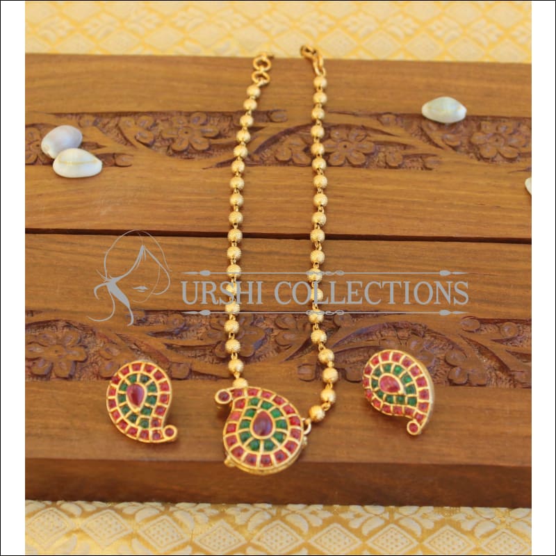 Lovely Kempu Pendant set M652 - MULTI - Pendant Set