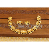 Matte Finish Elephant Necklace Set M1316 - Necklace Set
