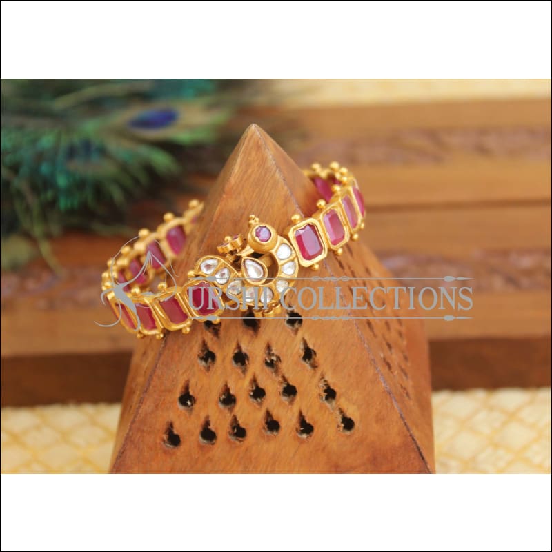 Matte Finish Kempu Peacock Kada M1559 - 2.6 - Bracelets