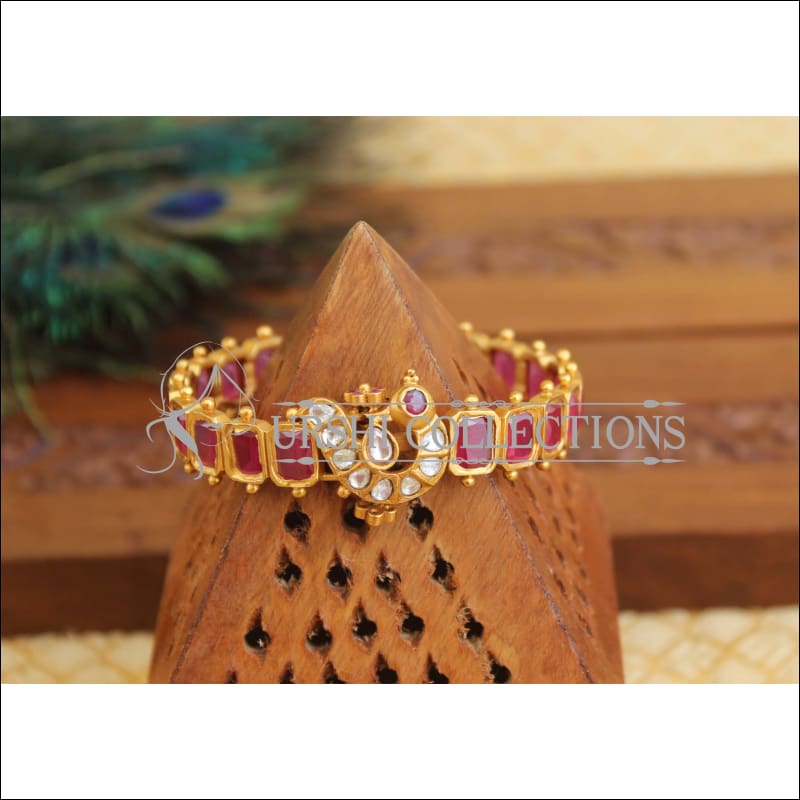 Matte Finish Kempu Peacock Kada M1559 - 2.6 - Bracelets