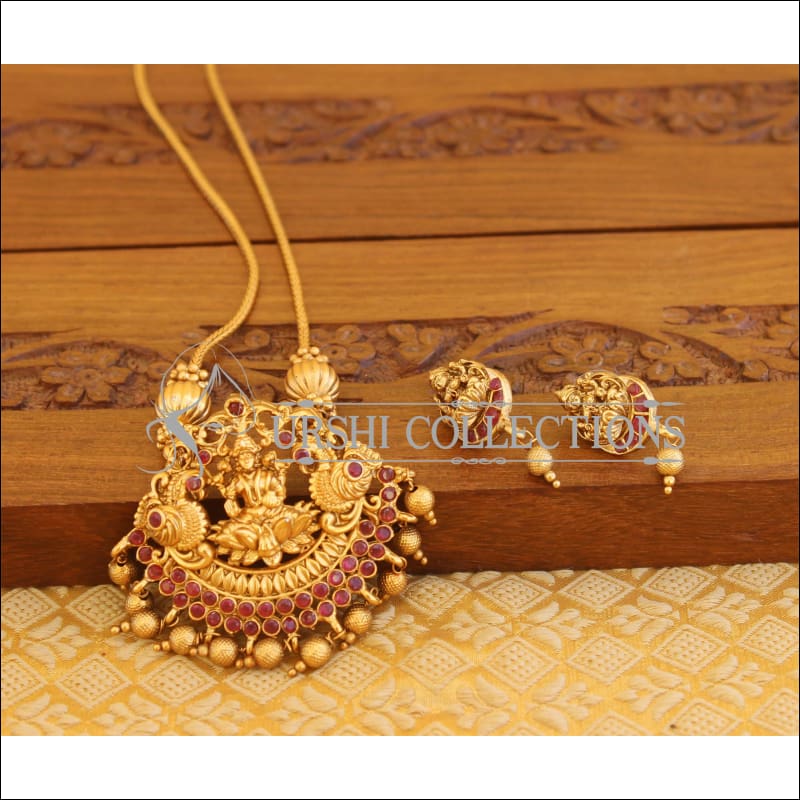Matte Finish Lakshmi Necklace Set M1322 - Necklace Set