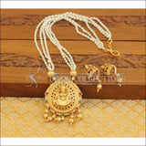 Matte Finish Lakshmi Pearl Necklace Set M1341 - Multicolor - Necklace Set