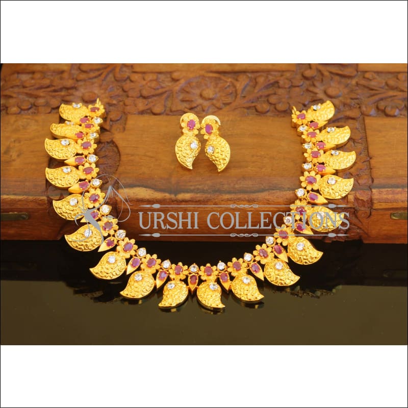 Matte Finish Mango Necklace Set M1534 - Necklace Set