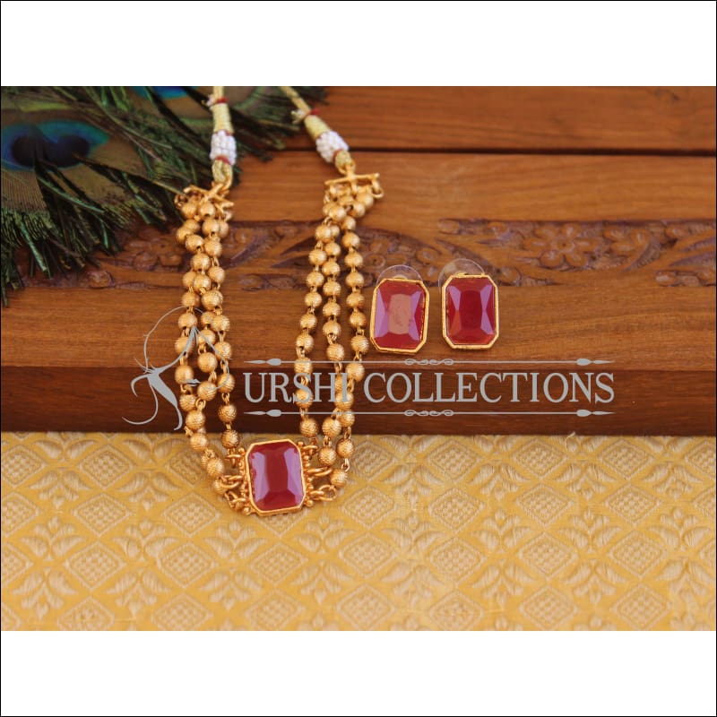 Matte Finish Necklace Set M2446 - Necklace Set