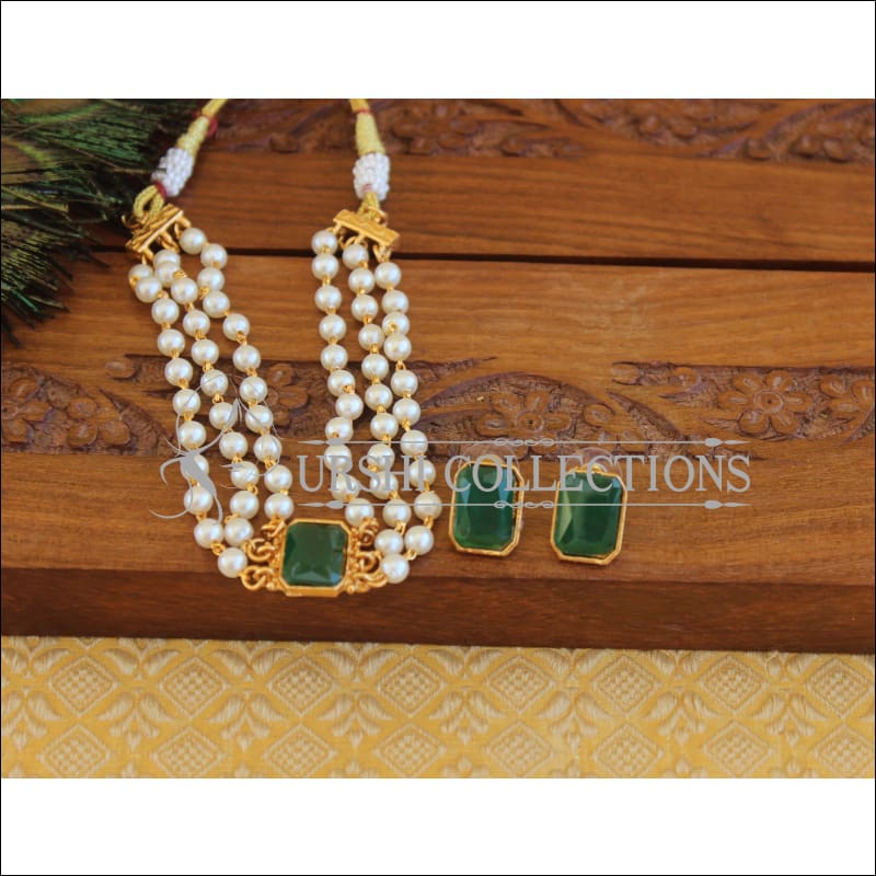 Matte Finish Pearl Necklace Set M2453 - Necklace Set