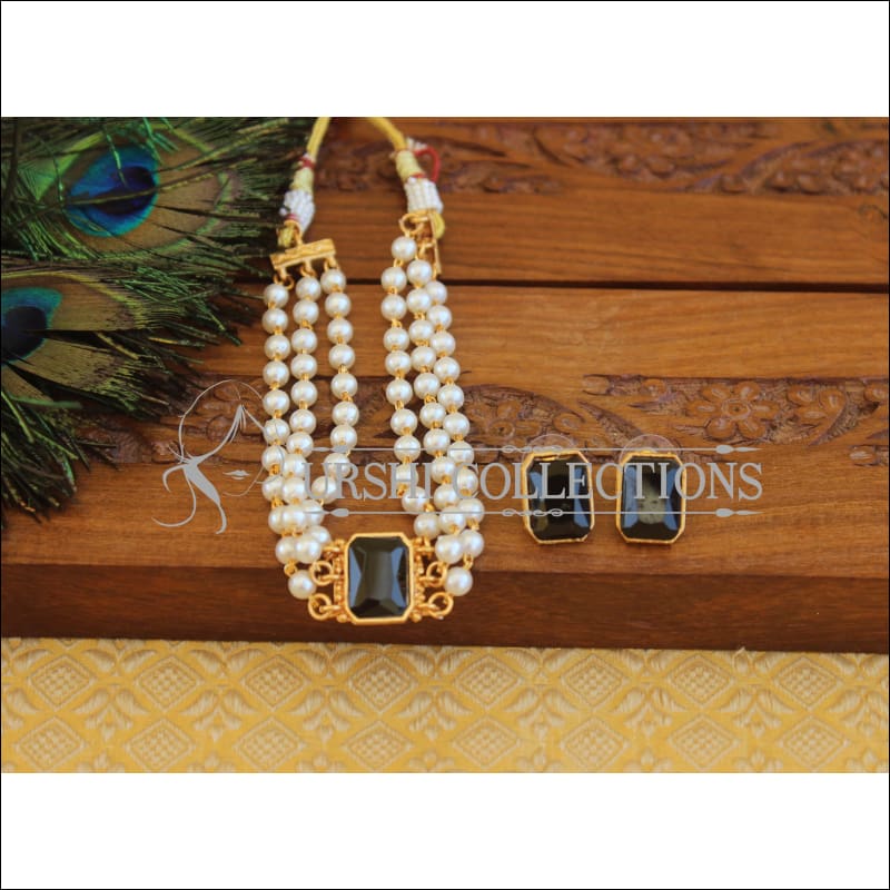 Matte Finish Pearl Necklace Set M2457 - Necklace Set