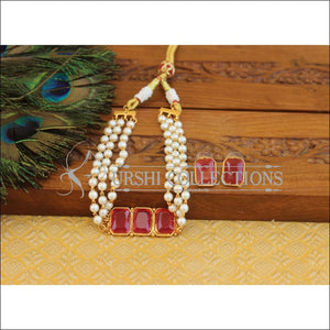 Matte Finish Pearl Necklace Set M2465 - Necklace Set