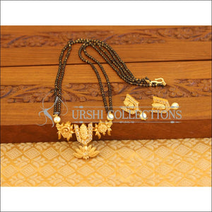 Matte Finish Temple Black Beads Necklace Set M1383 - Necklace Set