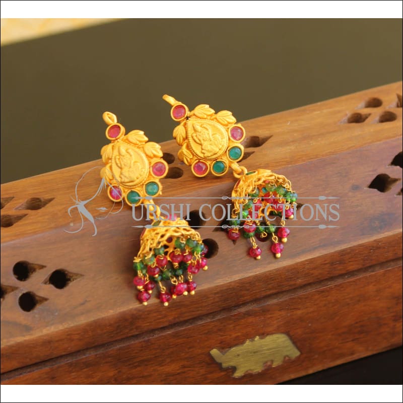 Matte finish temple earrings M771 - Earrings