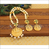 Matte Finish Temple Lakshmi Necklace set M1264 - Necklace Set