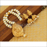 Matte Finish Temple Lakshmi Necklace set M1272 - Necklace Set
