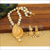 Matte Finish Temple Lakshmi Necklace set M1272 - Necklace Set