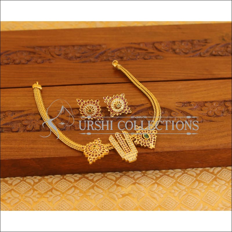 Matte Finish Temple Necklace Set M1370 - Necklace Set