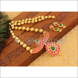 Micro gold plated kempu peacock necklace set M892 - Necklace Set