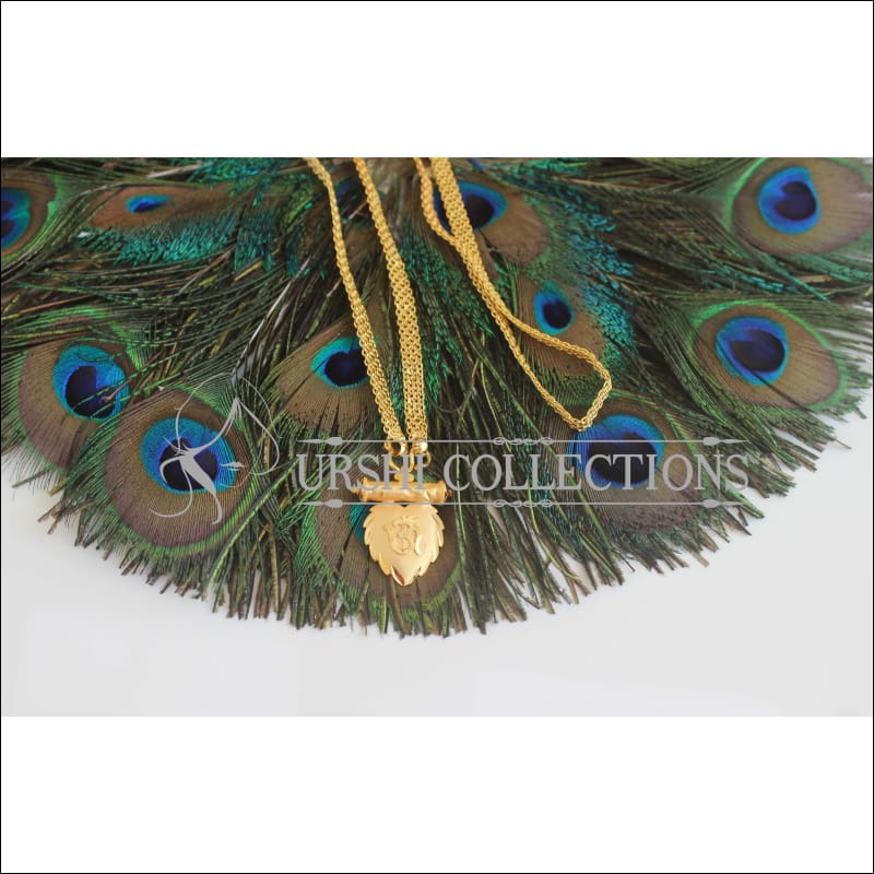 OM Pendant with Long Gold Platted Chain U-48 - necklace