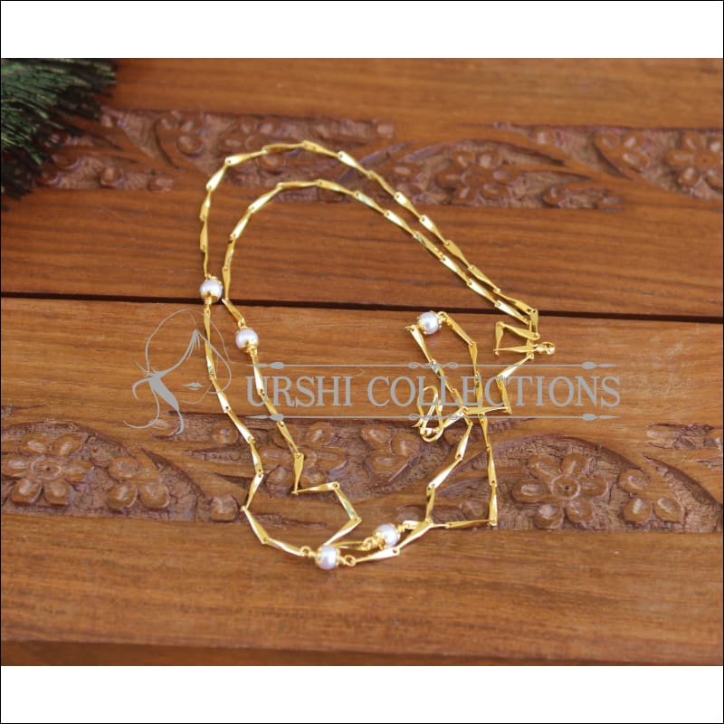 Pearl Gold plated chain U-24 - Necklace Set