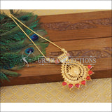 Red palakka peacock necklace U-11 - Necklace Set