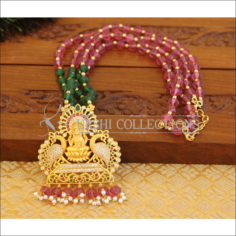 Temple handmade pumpkin beads necklace M754 - Necklace Set