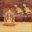 Antique Stone Studded Lotus And Lakshmi Pendant Set UTV05