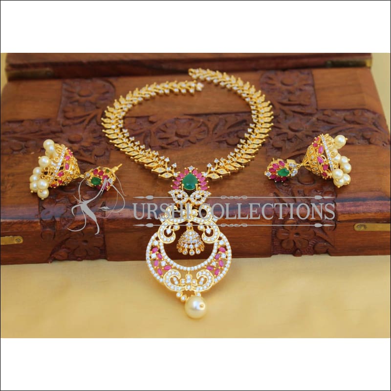 Beautiful American Diamond Necklace Set UTV09 - Necklace Set