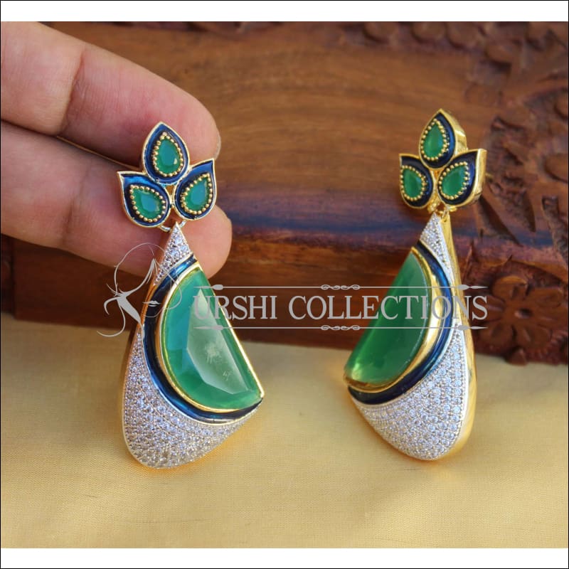 BEAUTIFUL DESIGNER CZ EARRINGS UTV698 - Earrings