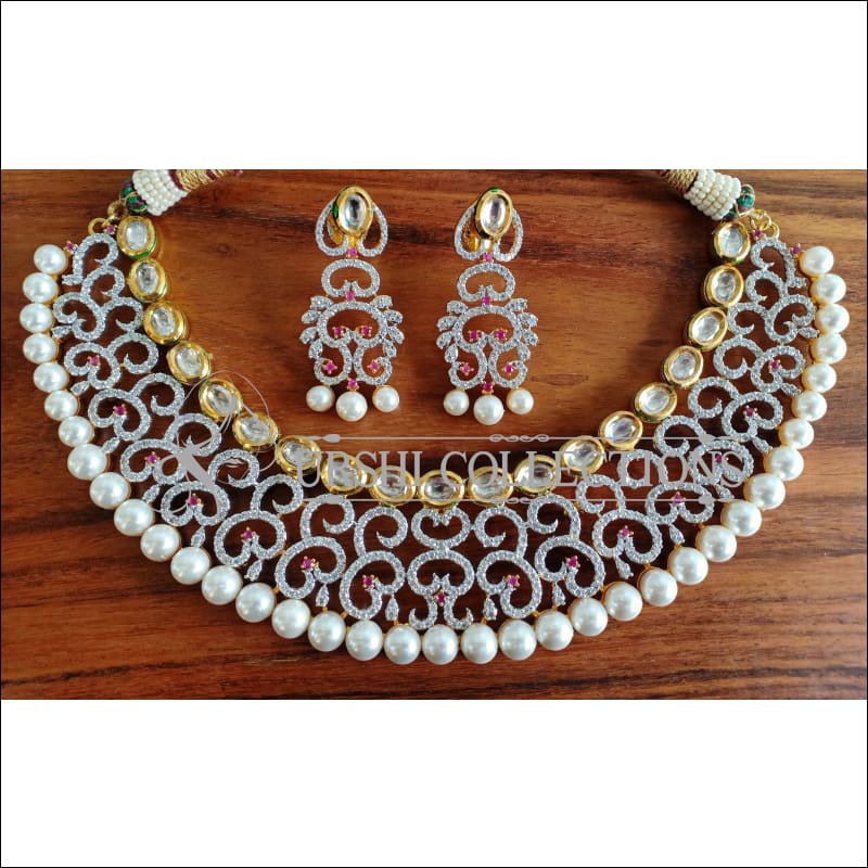 BEAUTIFUL DESIGNER CZ NECKLACE SET UTV988 - Necklace Set