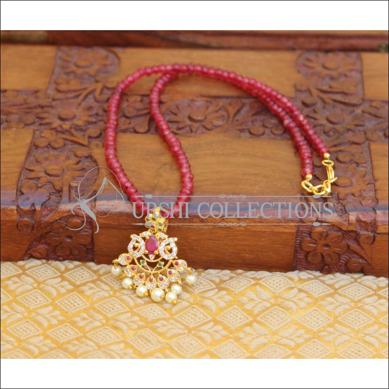 BEAUTIFUL DESIGNER CZ PENDANT UTV582 - Pendant Set