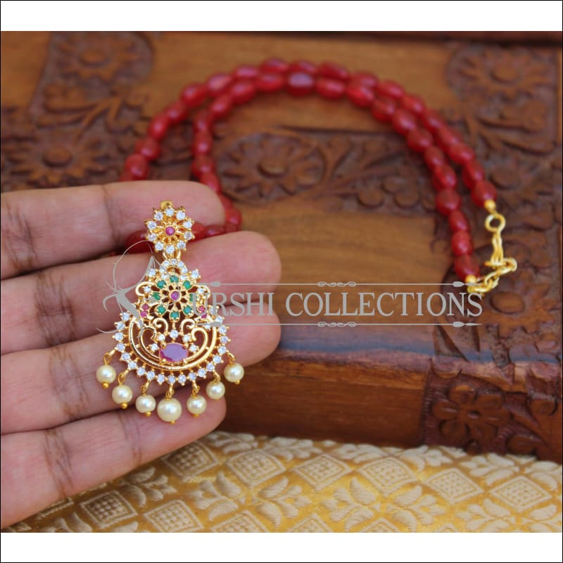 BEAUTIFUL DESIGNER CZ PENDANT UTV583 - Pendant Set