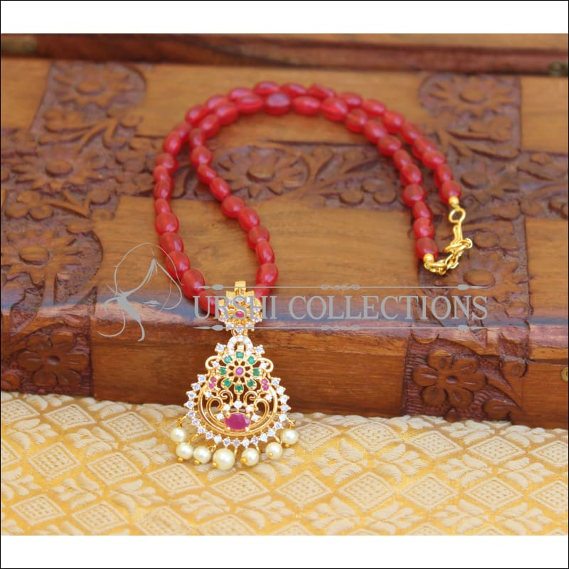 BEAUTIFUL DESIGNER CZ PENDANT UTV583 - Pendant Set