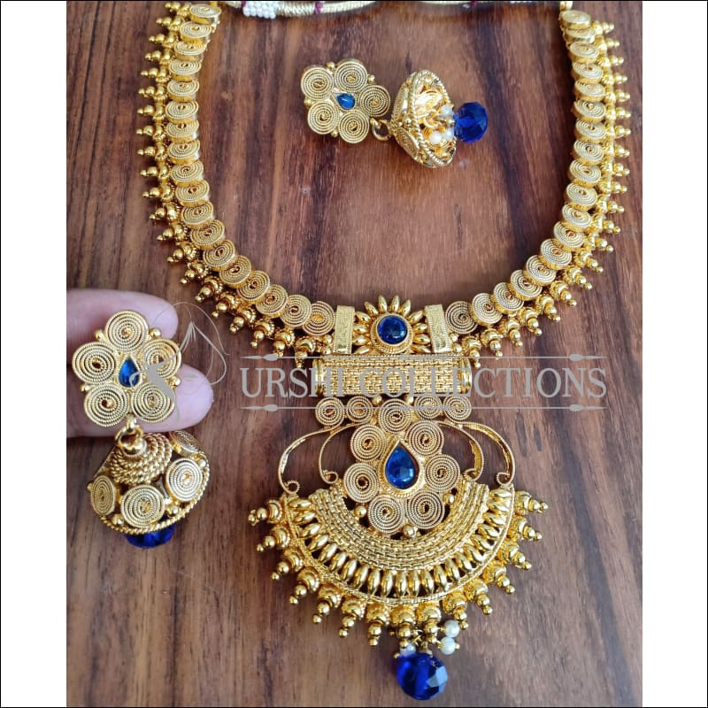BEAUTIFUL DESIGNER GOLD PLATED NECKLACE SET UTV1130 - Necklace Set