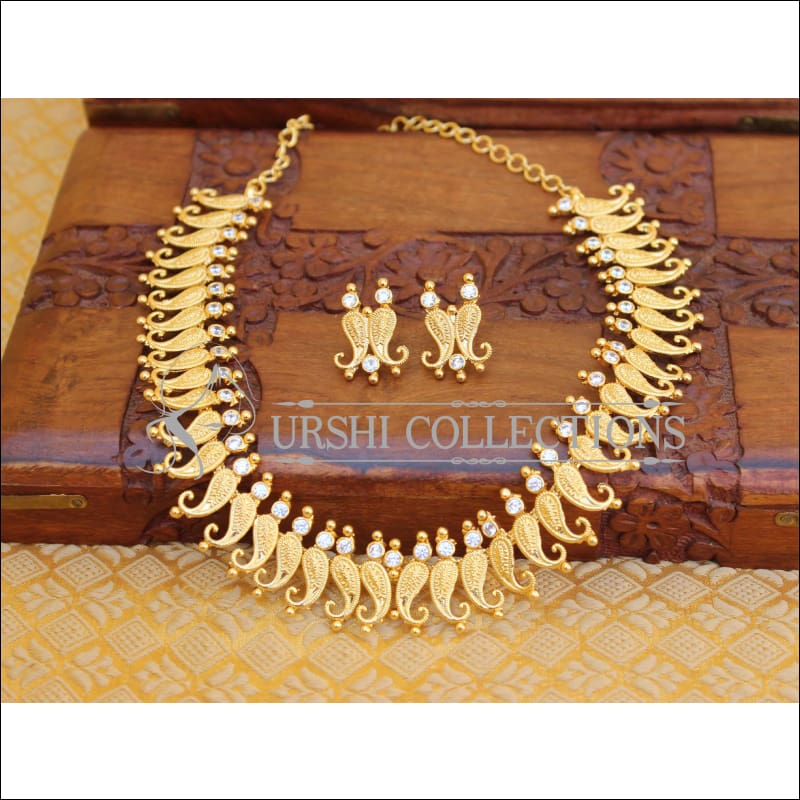BEAUTIFUL DESIGNER GOLD PLATED NECKLACE SET UTV757 - Necklace Set