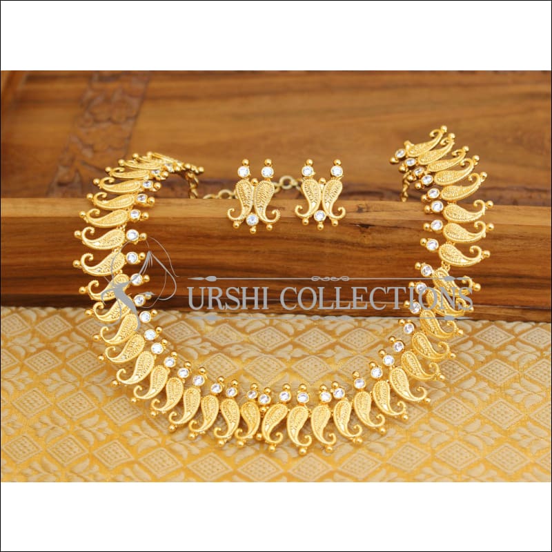 BEAUTIFUL DESIGNER GOLD PLATED NECKLACE SET UTV757 - Necklace Set