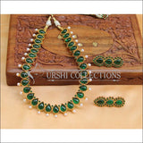 Beautiful Designer Kempu Necklace Set UC-NEW718 - Green - Necklace Set