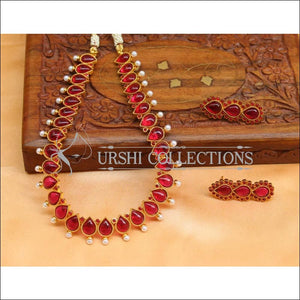 Beautiful Designer Kempu Necklace Set UC-NEW718 - Red - Necklace Set