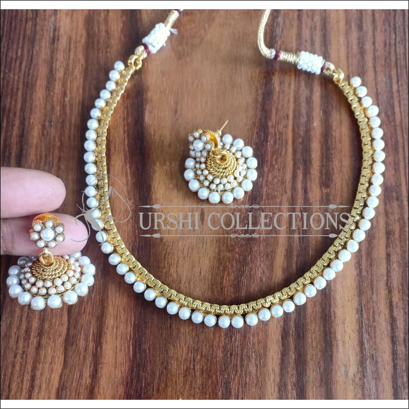 BEAUTIFUL DESIGNER NECKLACE SET UTV1335 - WHITE - Necklace Set