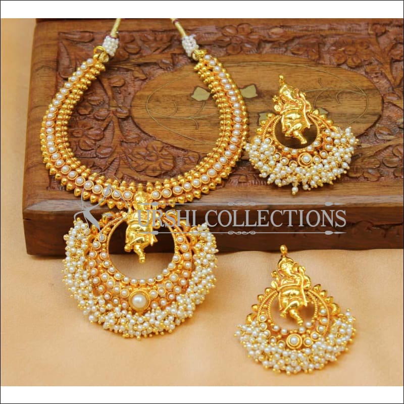 Beautiful Geru Polish Genasha Necklace Set UC-NEW2306 - White - Necklace Set