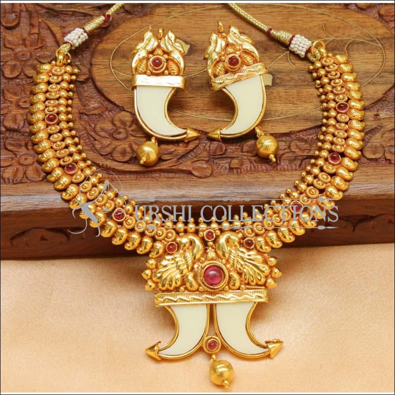 Beautiful Geru Polish Necklace Set UC-NEW1273 - White - Necklace Set