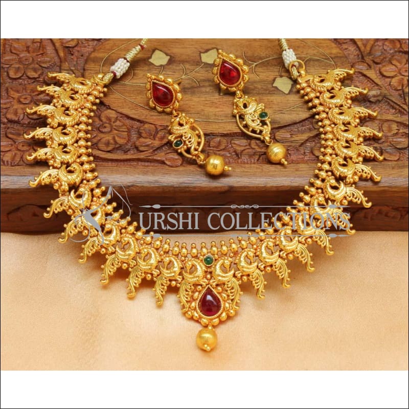 Beautiful Geru Polish Peacock Necklace Set UC-NEW1261 - Multi - Necklace Set