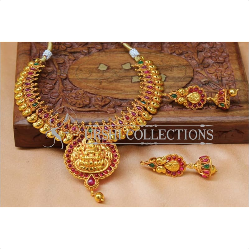 Beautiful Geru Polish Temple Necklace Set UC-NEW2303 - Multy - Necklace Set