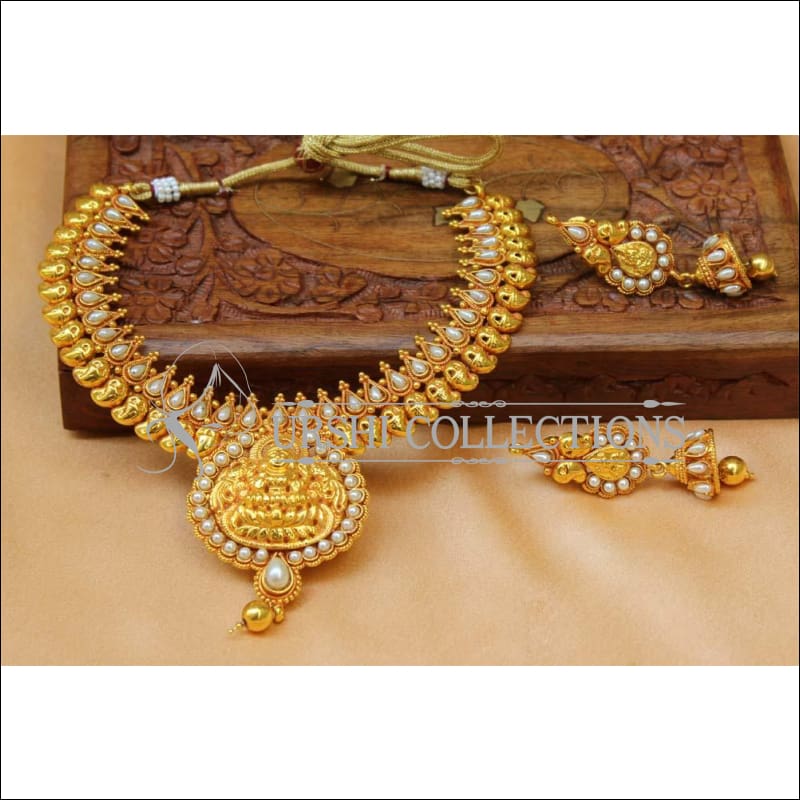 Beautiful Geru Polish Temple Necklace Set UC-NEW2303 - White - Necklace Set