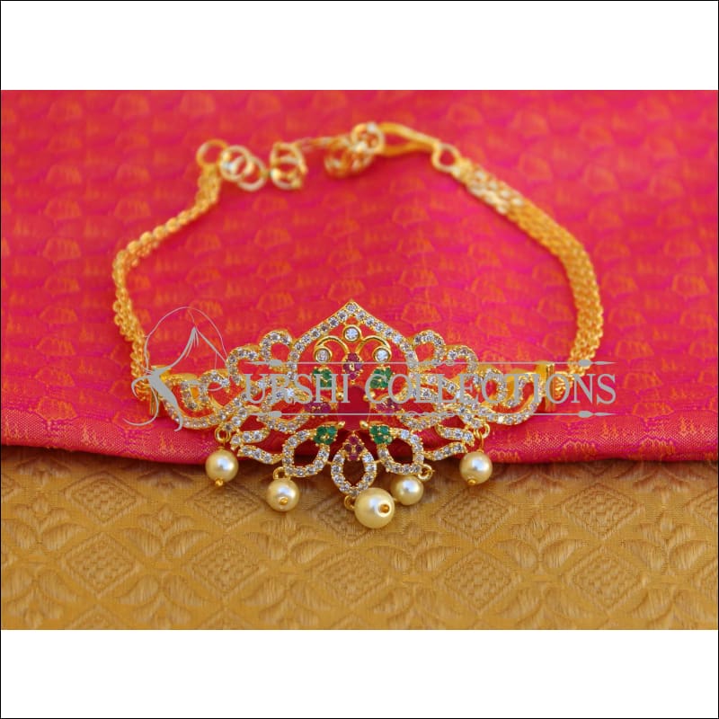 BEAUTIFUL GOLD PLATED CZ ARMLET M27 - BAJU BAND