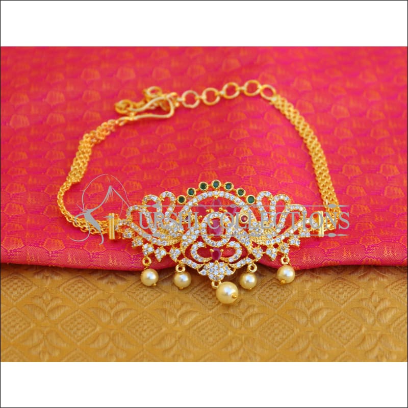 BEAUTIFUL GOLD PLATED CZ ARMLET M28 - BAJU BAND