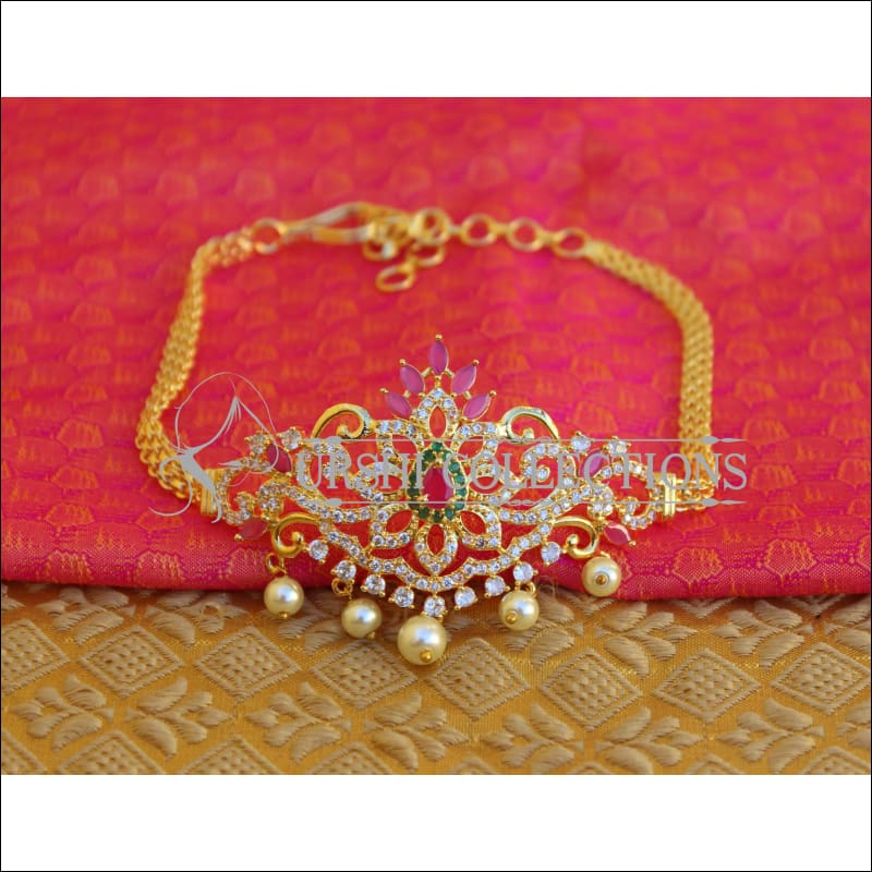 BEAUTIFUL GOLD PLATED CZ ARMLET M36 - BAJU BAND