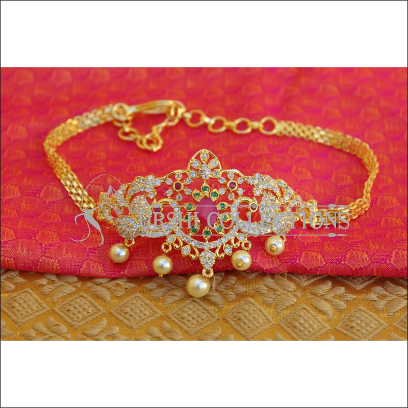 BEAUTIFUL GOLD PLATED CZ ARMLET M37 - BAJU BAND