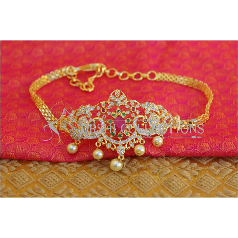 BEAUTIFUL GOLD PLATED CZ ARMLET M37 - BAJU BAND
