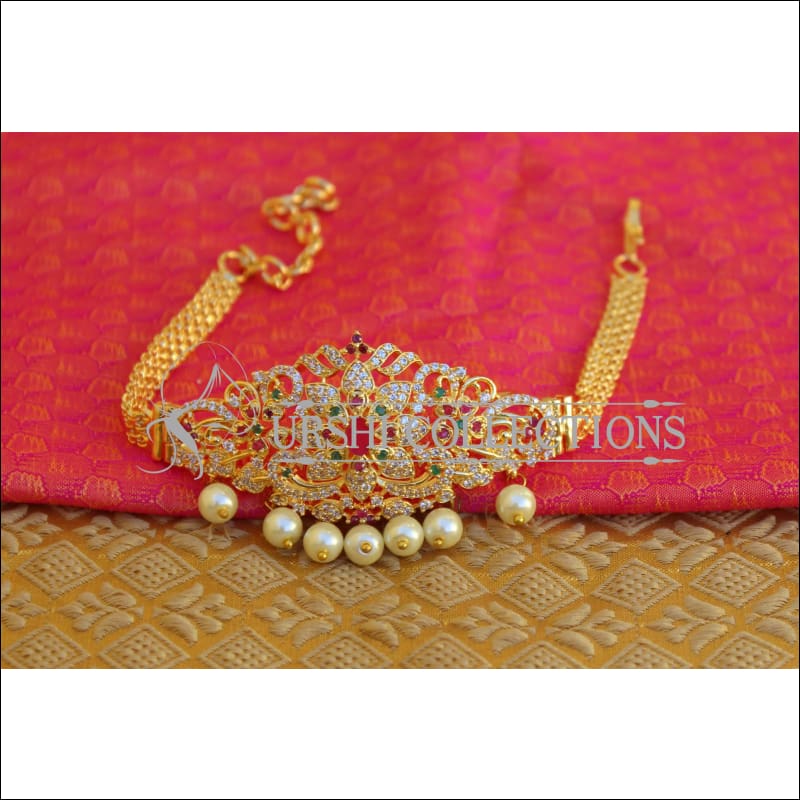 BEAUTIFUL GOLD PLATED CZ ARMLET M38 - BAJU BAND
