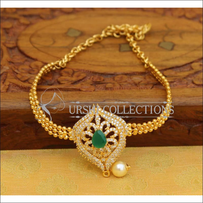 Beautiful Gold Plated CZ Bajuband UC-NEW960 - Green - BAJUBAND