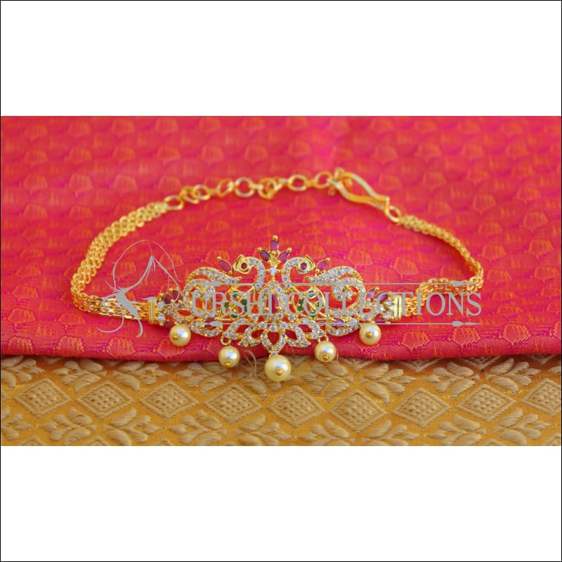 BEAUTIFUL GOLD PLATED CZ PEACOCK ARMLET M33 - BAJU BAND