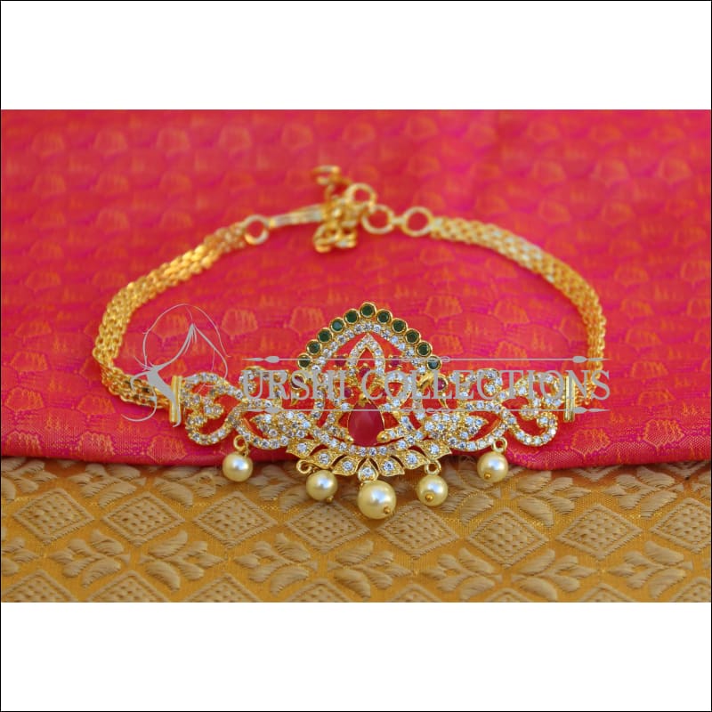 BEAUTIFUL GOLD PLATED CZ PEACOCK ARMLET M34 - BAJU BAND